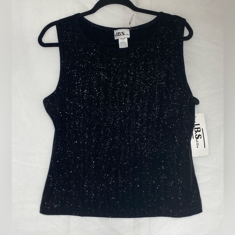 J.B.S. Women's Black Glitter Tank Top
